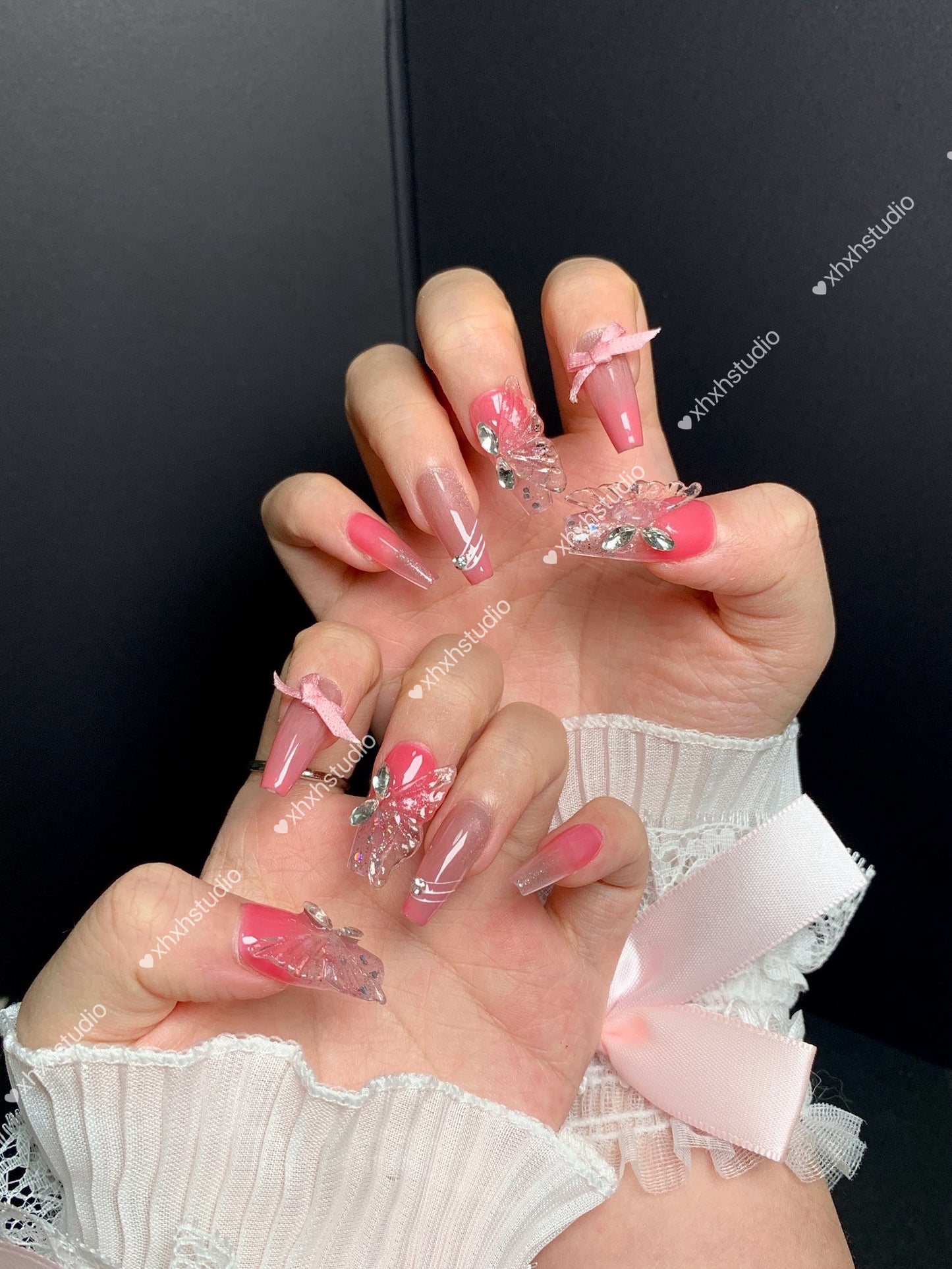 Pink Butterfly Dream Nail Art