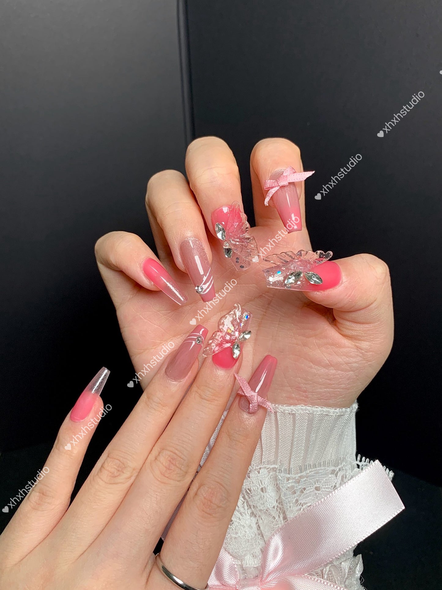 Pink Butterfly Dream Nail Art