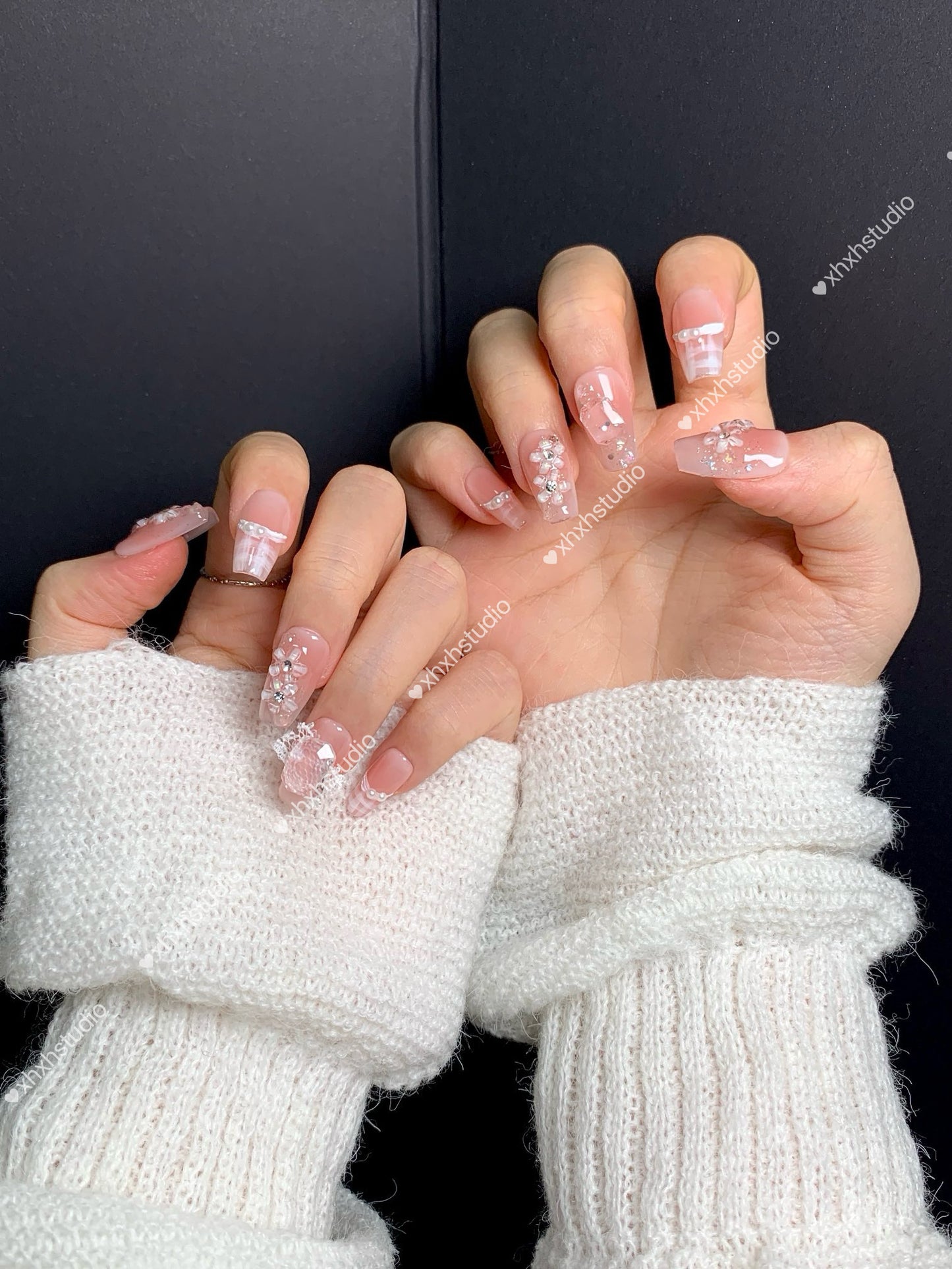 Pink Cherry Love Language Nail Art