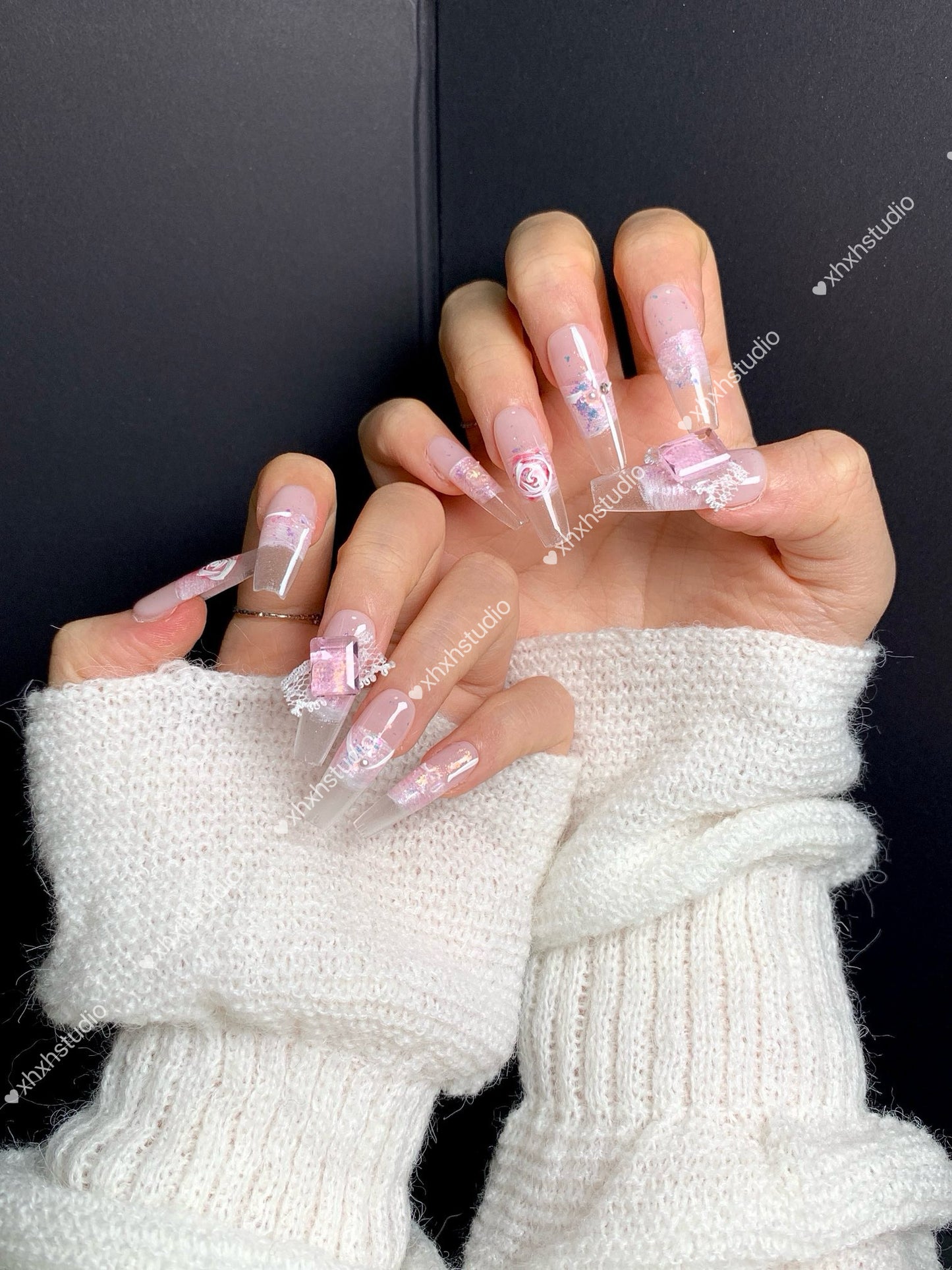 Pink Crystal Dream Nail Art
