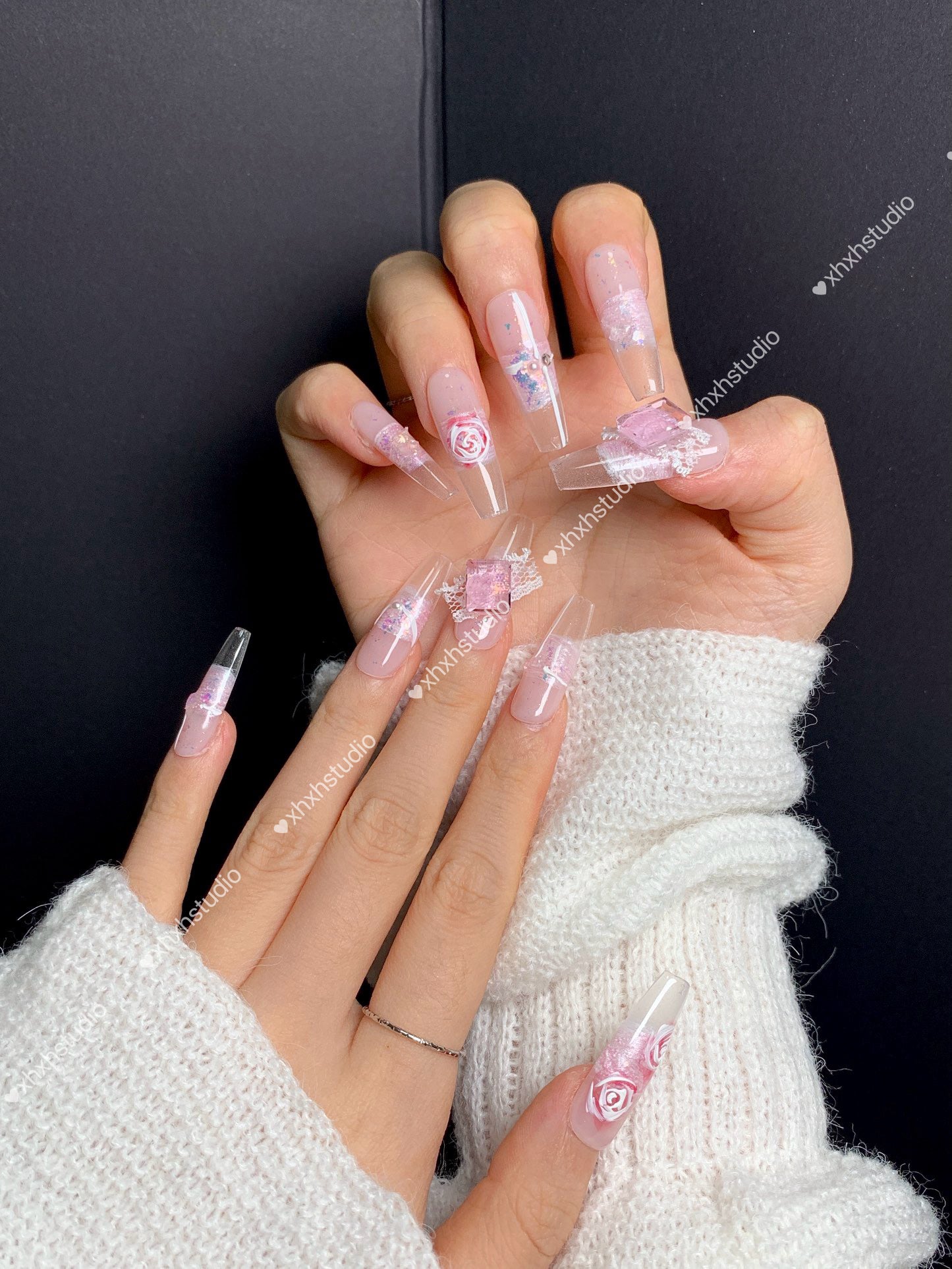 Pink Crystal Dream Nail Art