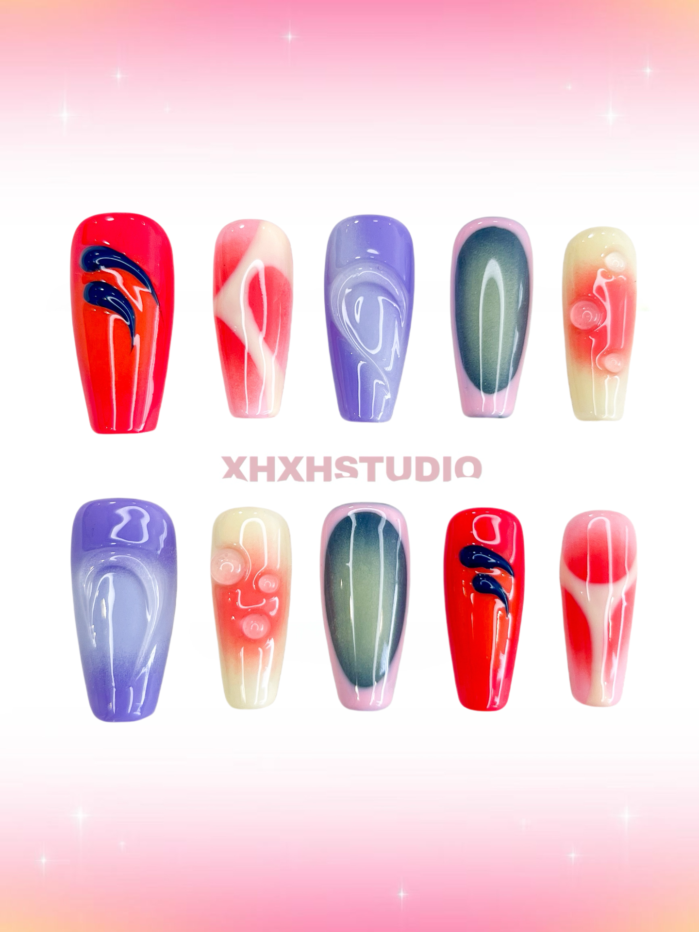 Dazzling Color Flow Nail Art