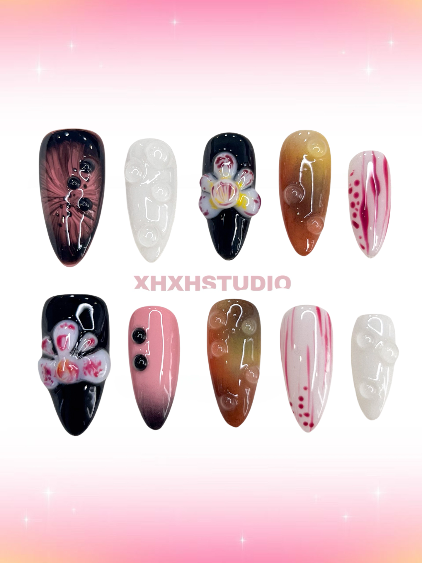 Fantasy Color Glazed Flower Nail Art