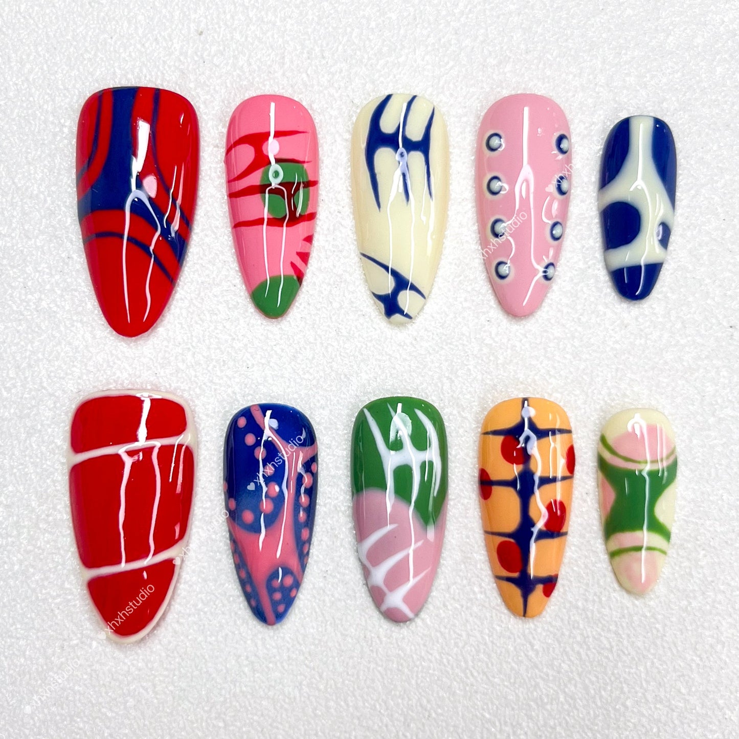 Colorful Abstract Nail Art