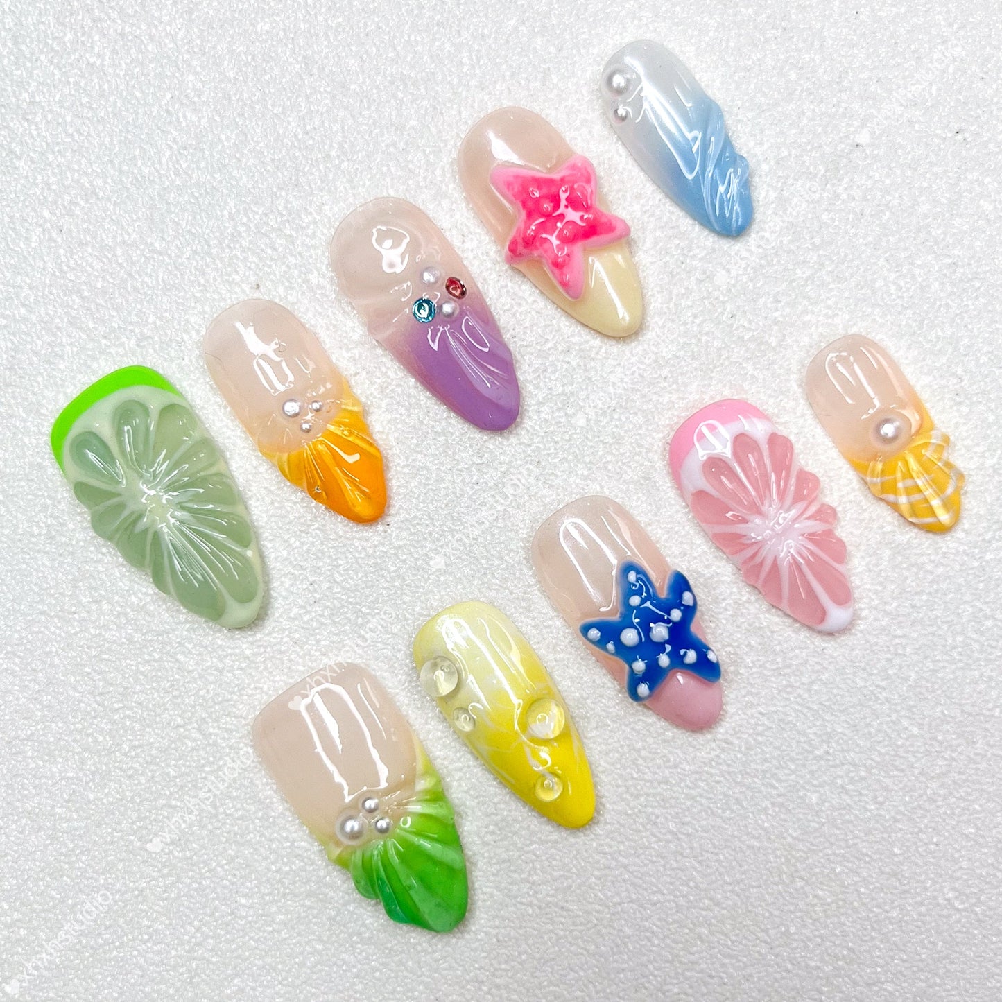 Colorful Ocean Nail Art