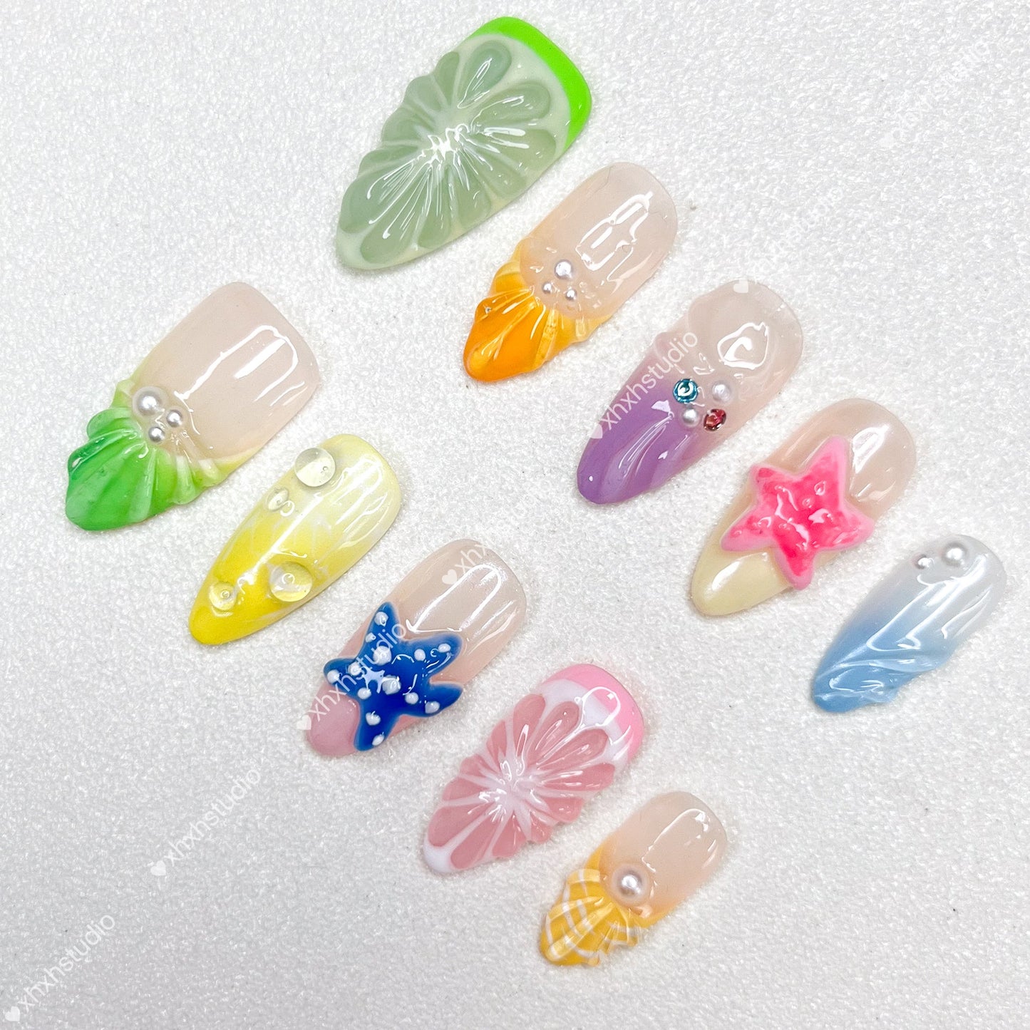 Colorful Ocean Nail Art