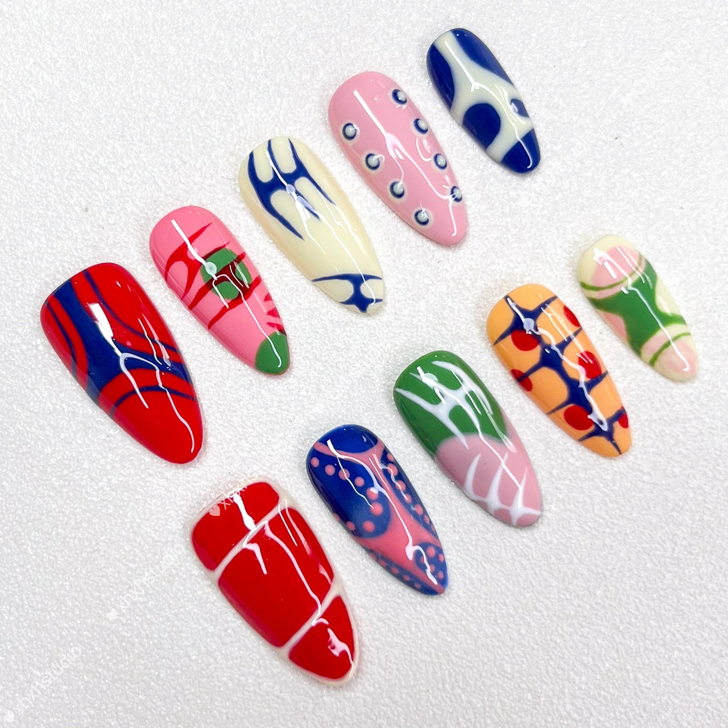 Colorful Abstract Nail Art