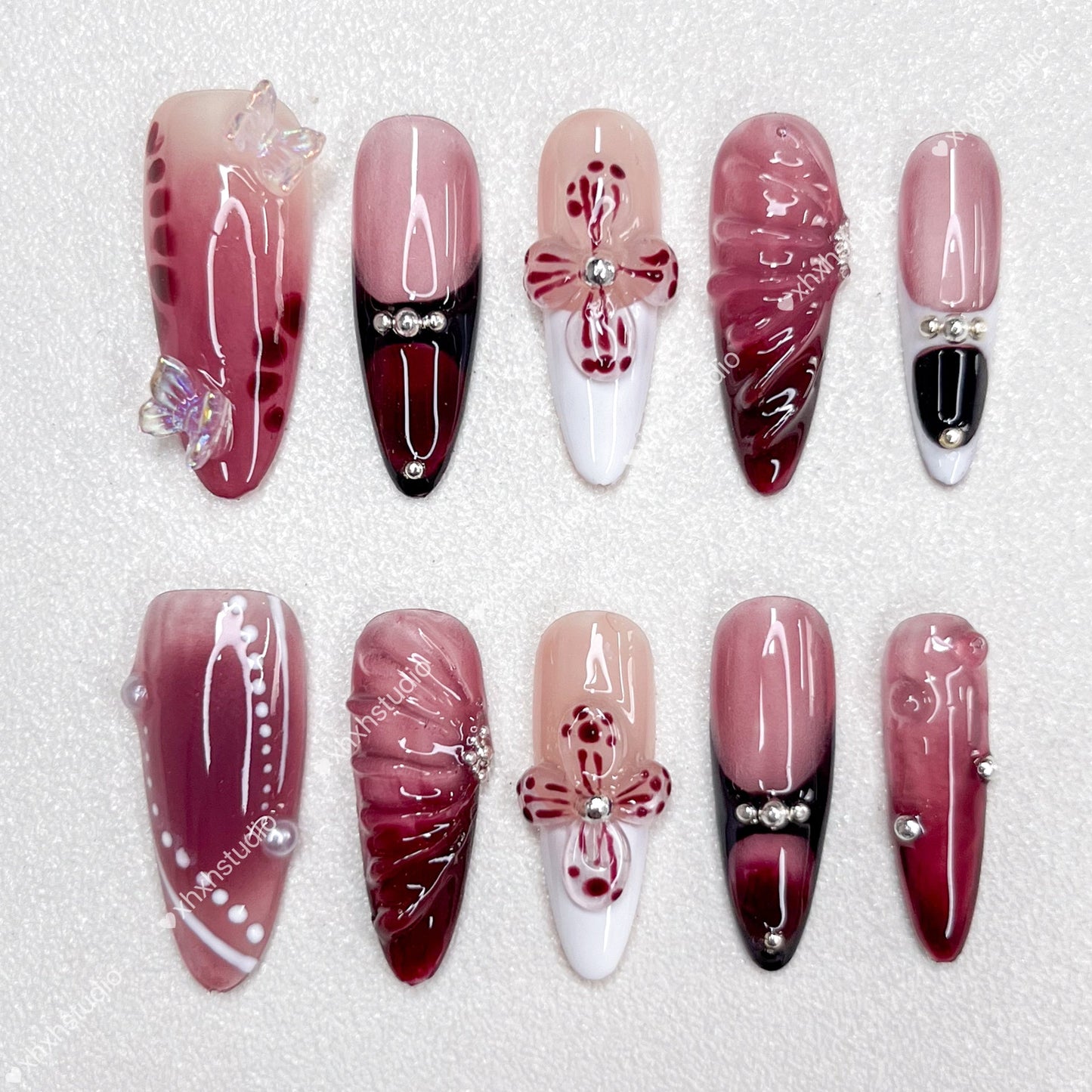 Rose - rhyme Butterfly Shadow Nail Art
