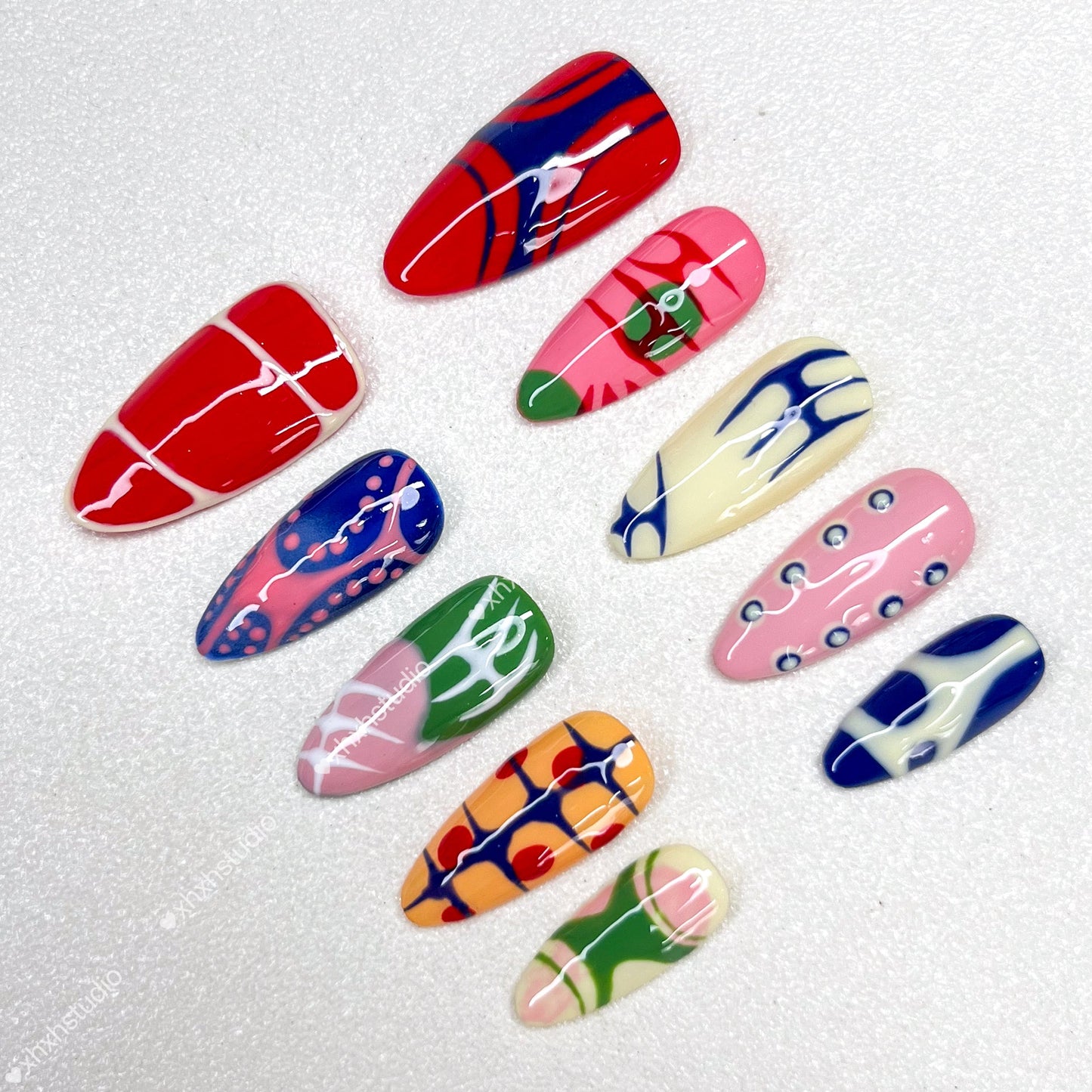 Colorful Abstract Nail Art