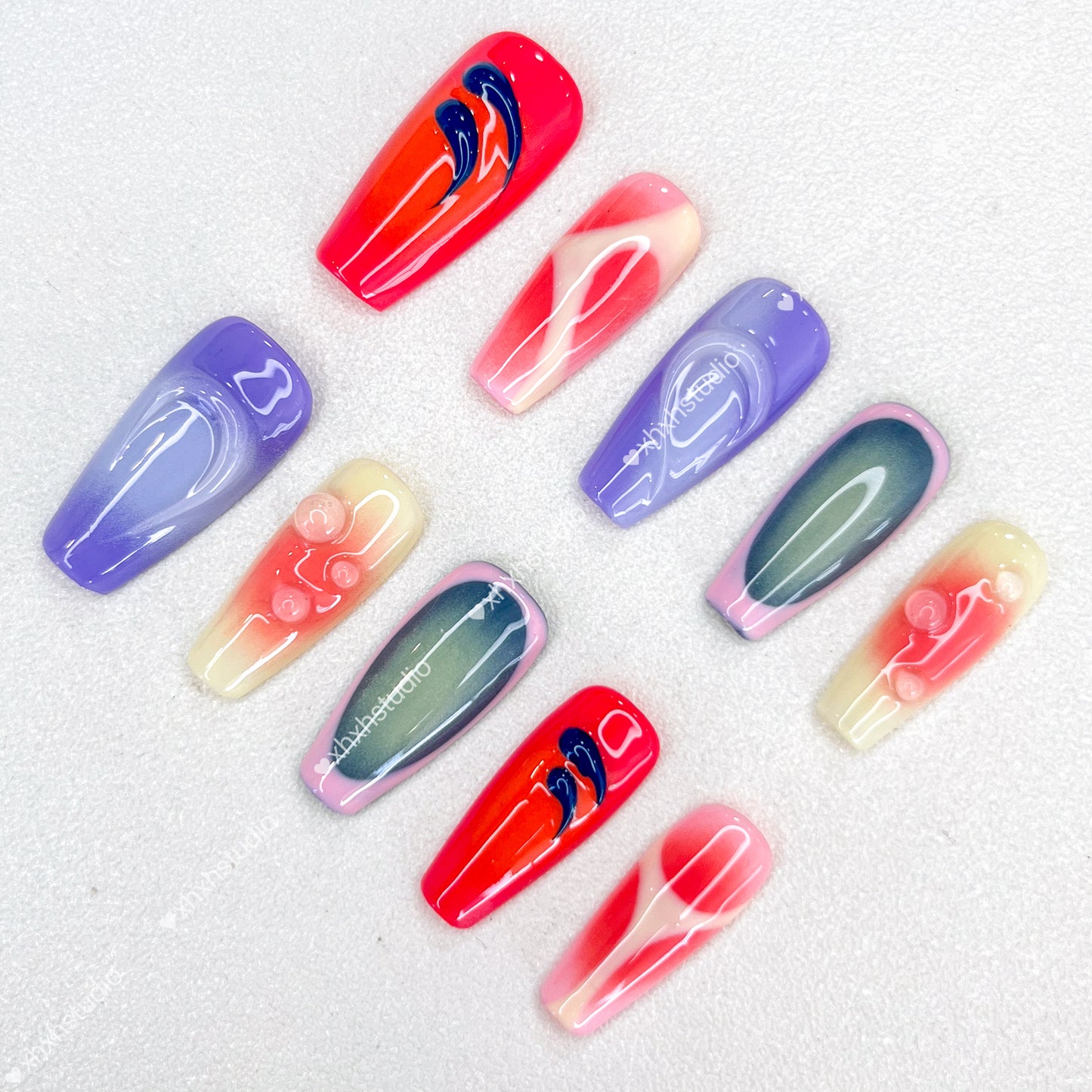 Dazzling Color Flow Nail Art