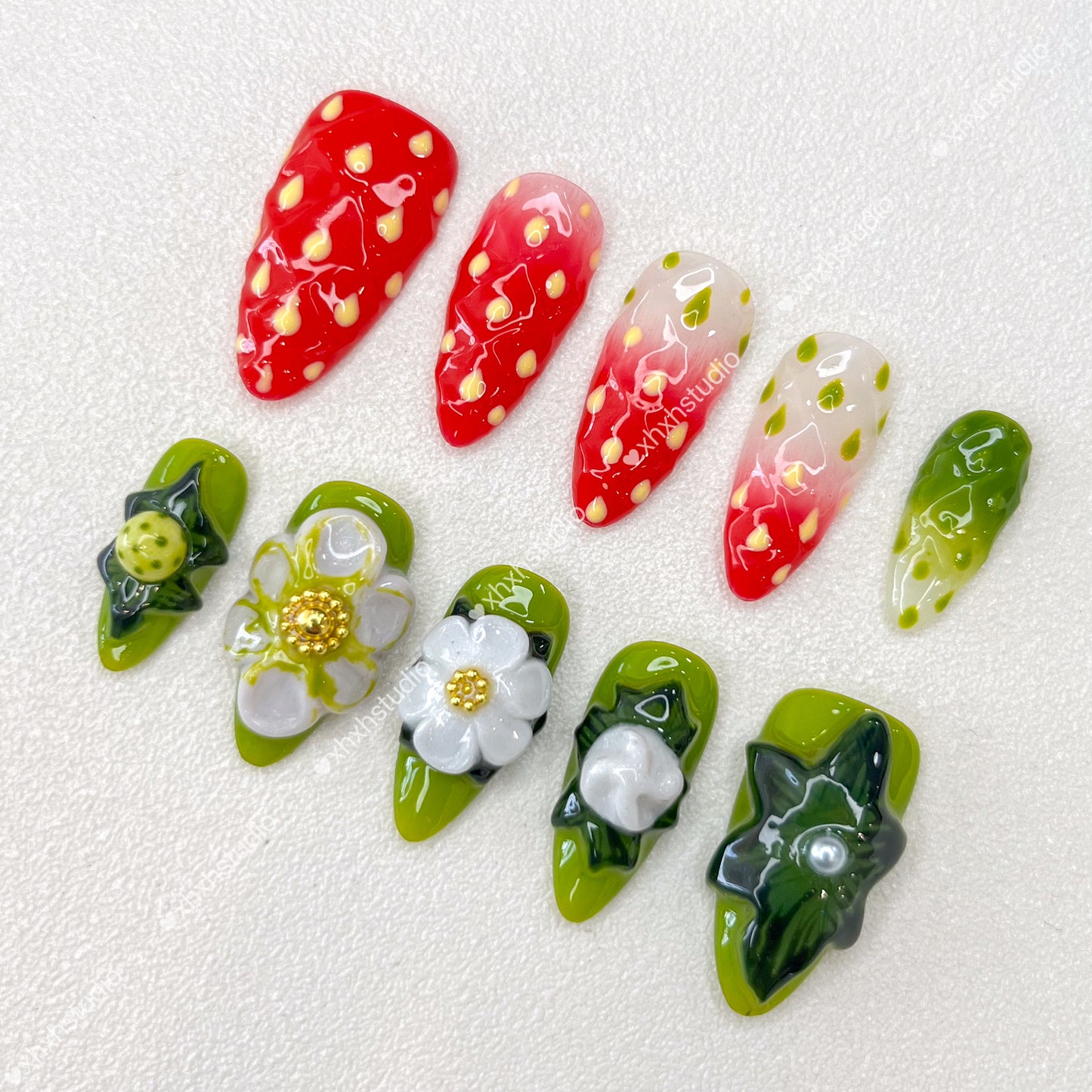 Strawberry - flower Sweet Fun Nail Art