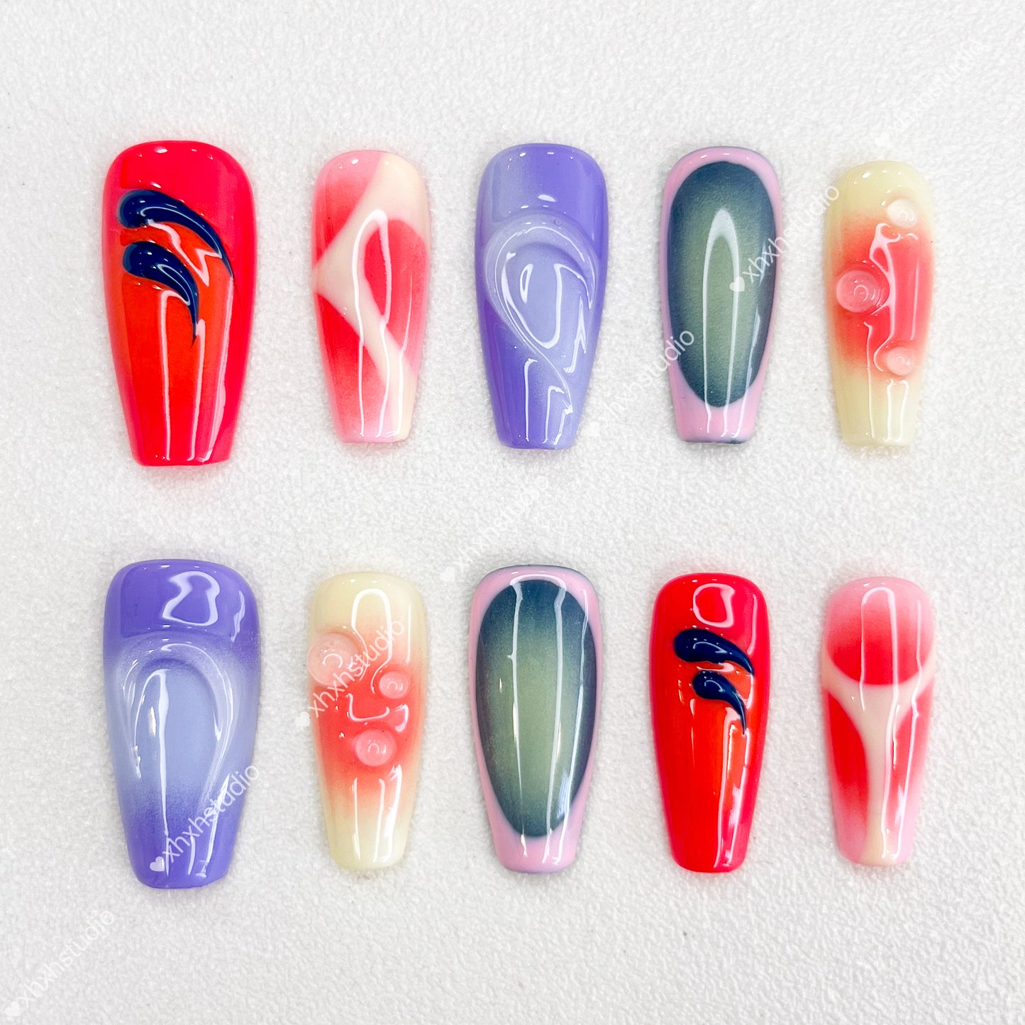 Dazzling Color Flow Nail Art