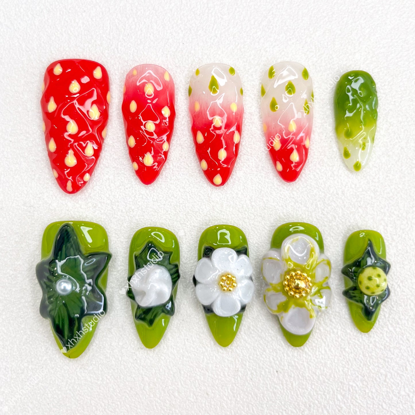 Strawberry - flower Sweet Fun Nail Art