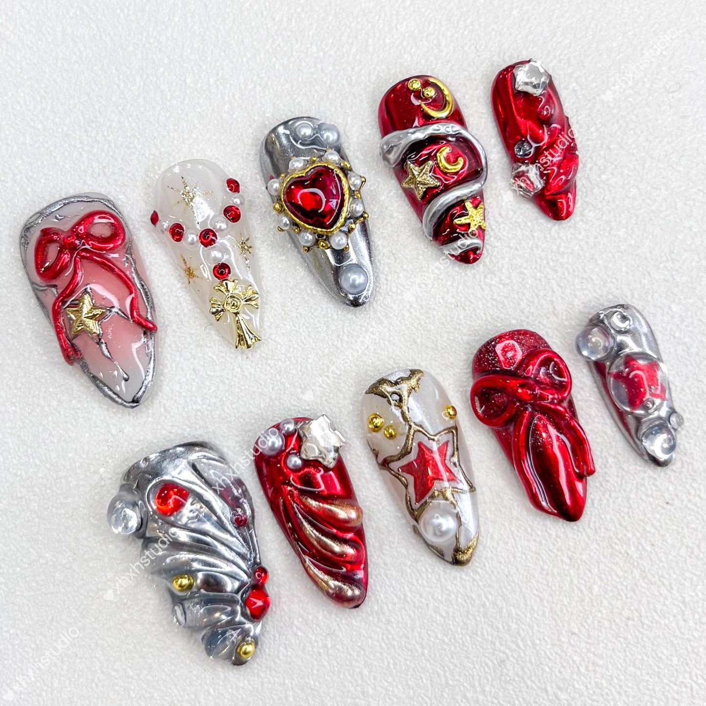 Silver - red Dream Nail Art