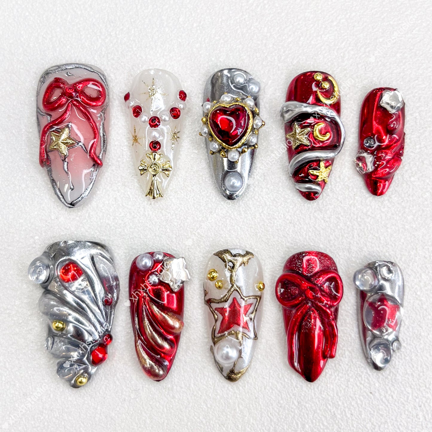 Silver - red Dream Nail Art