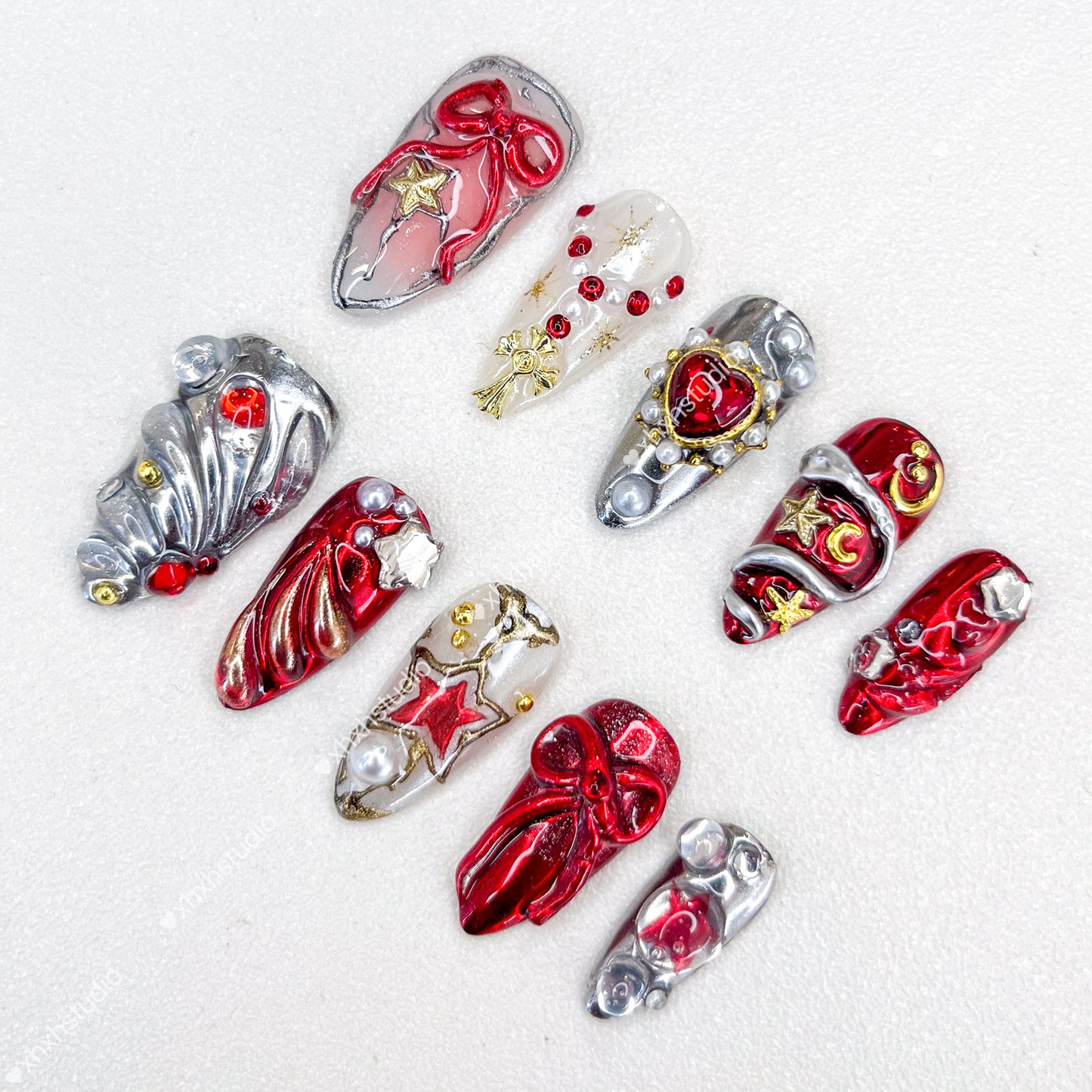 Silver - red Dream Nail Art