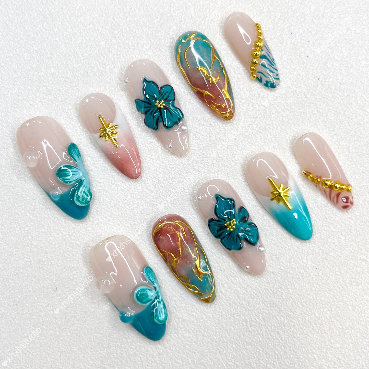 Star - flower Fantasy Color Nail Art