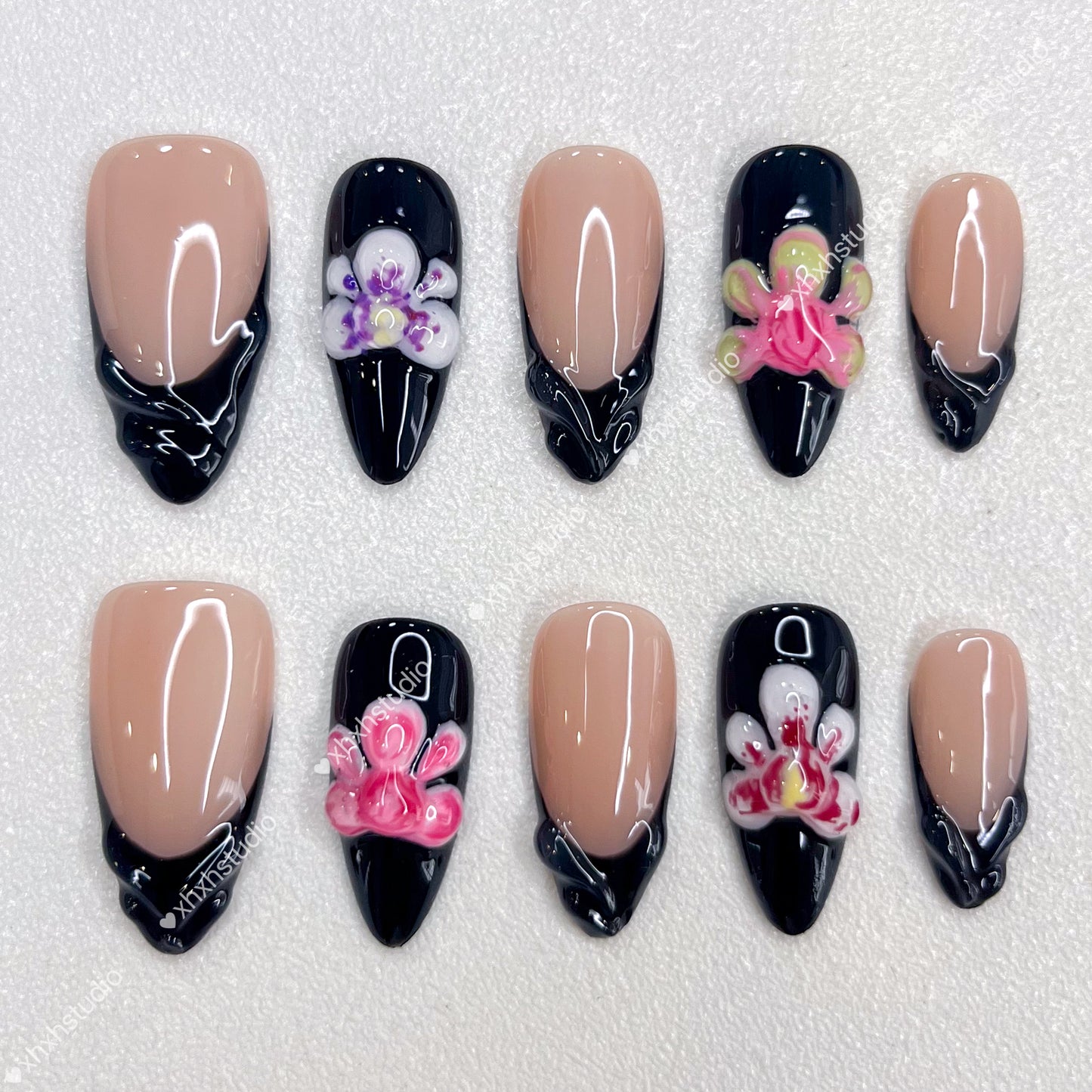 Nude - flower Reflective Color Nail Art