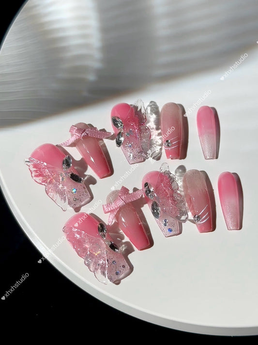 Pink Butterfly Dream Nail Art