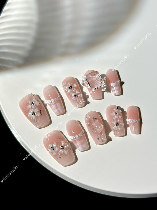 Pink Cherry Love Language Nail Art
