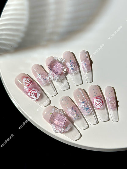 Pink Crystal Dream Nail Art