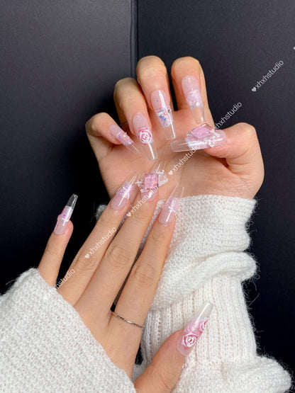 Pink Crystal Dream Nail Art
