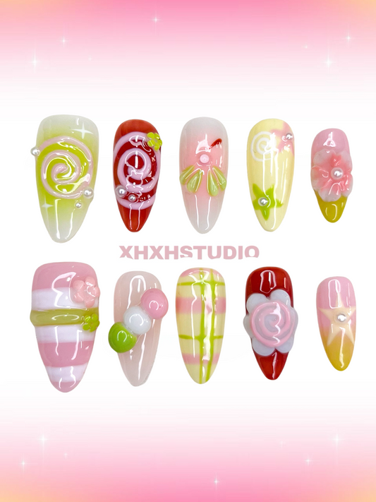 Colorful Sweet Fun Nail Art