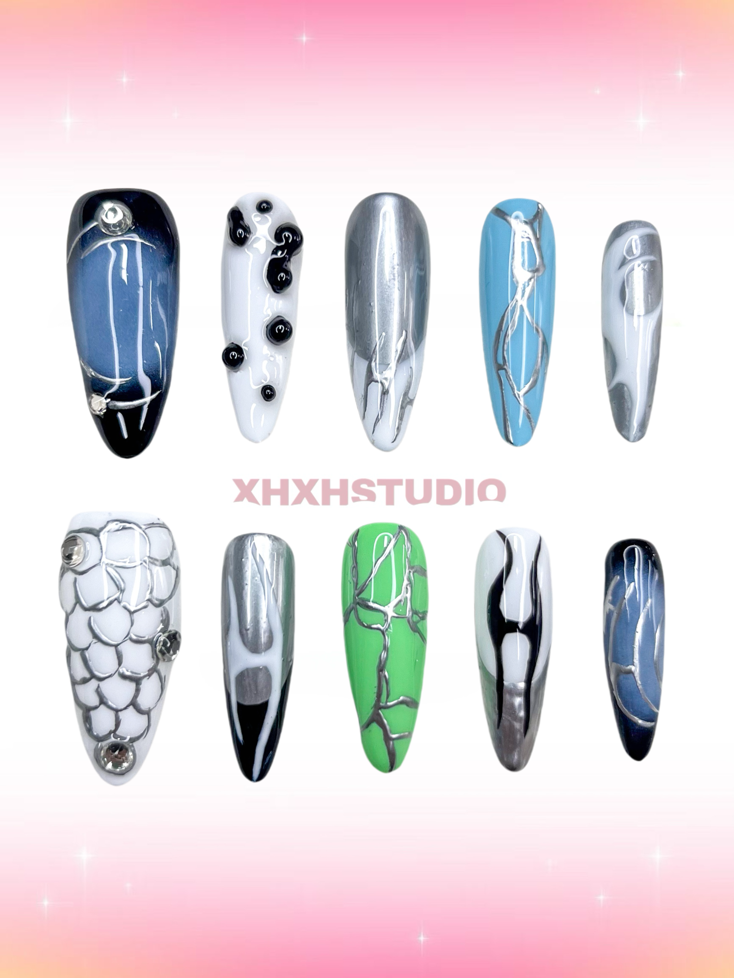 Cool Fantasy Pattern Nail Art