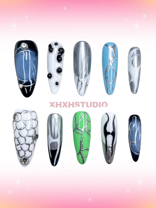 Cool Fantasy Pattern Nail Art