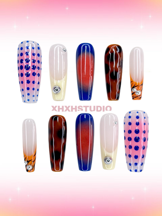 Fantasy Color Polka - dot Nail Art