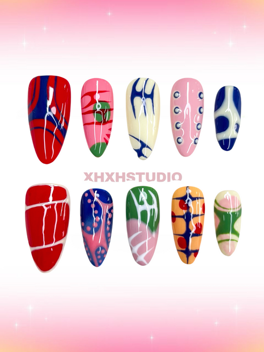 Colorful Abstract Nail Art