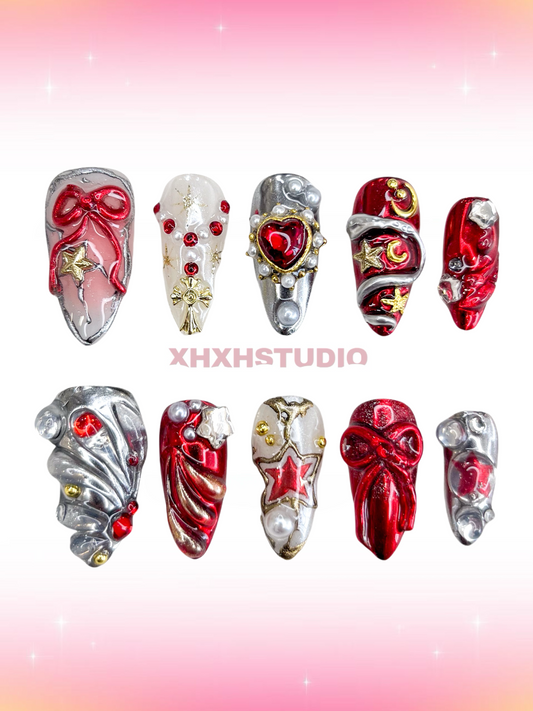 Silver - red Dream Nail Art