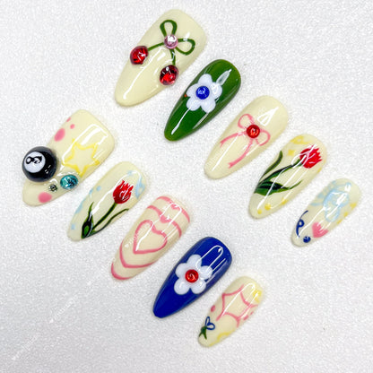 Cute Flower - adorned Nail Art