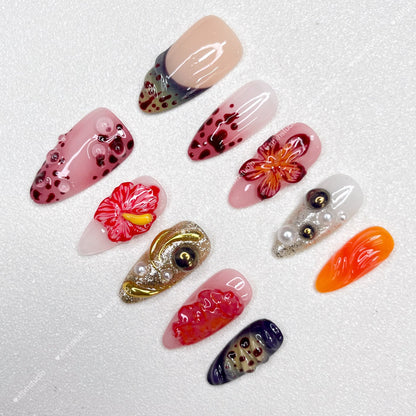 Colorful Flower - rhyme Nail Art