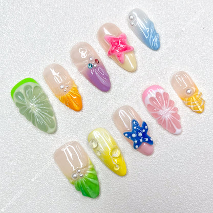 Colorful Ocean Nail Art
