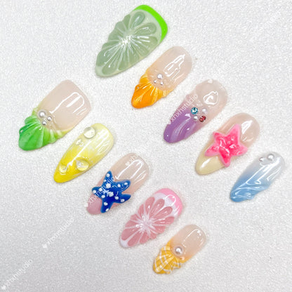 Colorful Ocean Nail Art