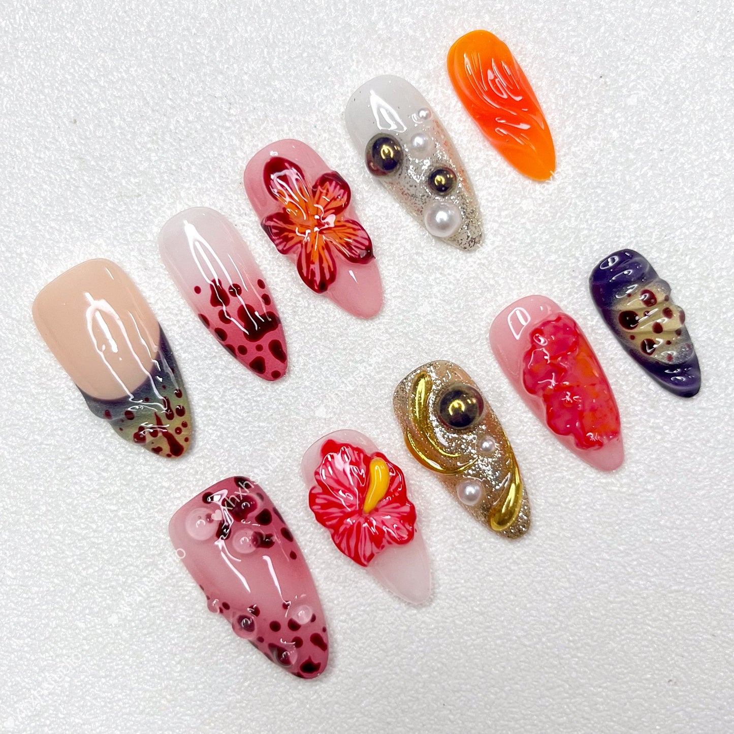 Colorful Flower - rhyme Nail Art