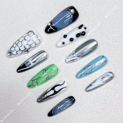 Cool Fantasy Pattern Nail Art