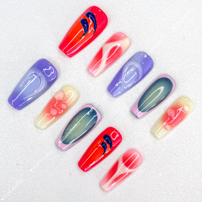 Dazzling Color Flow Nail Art