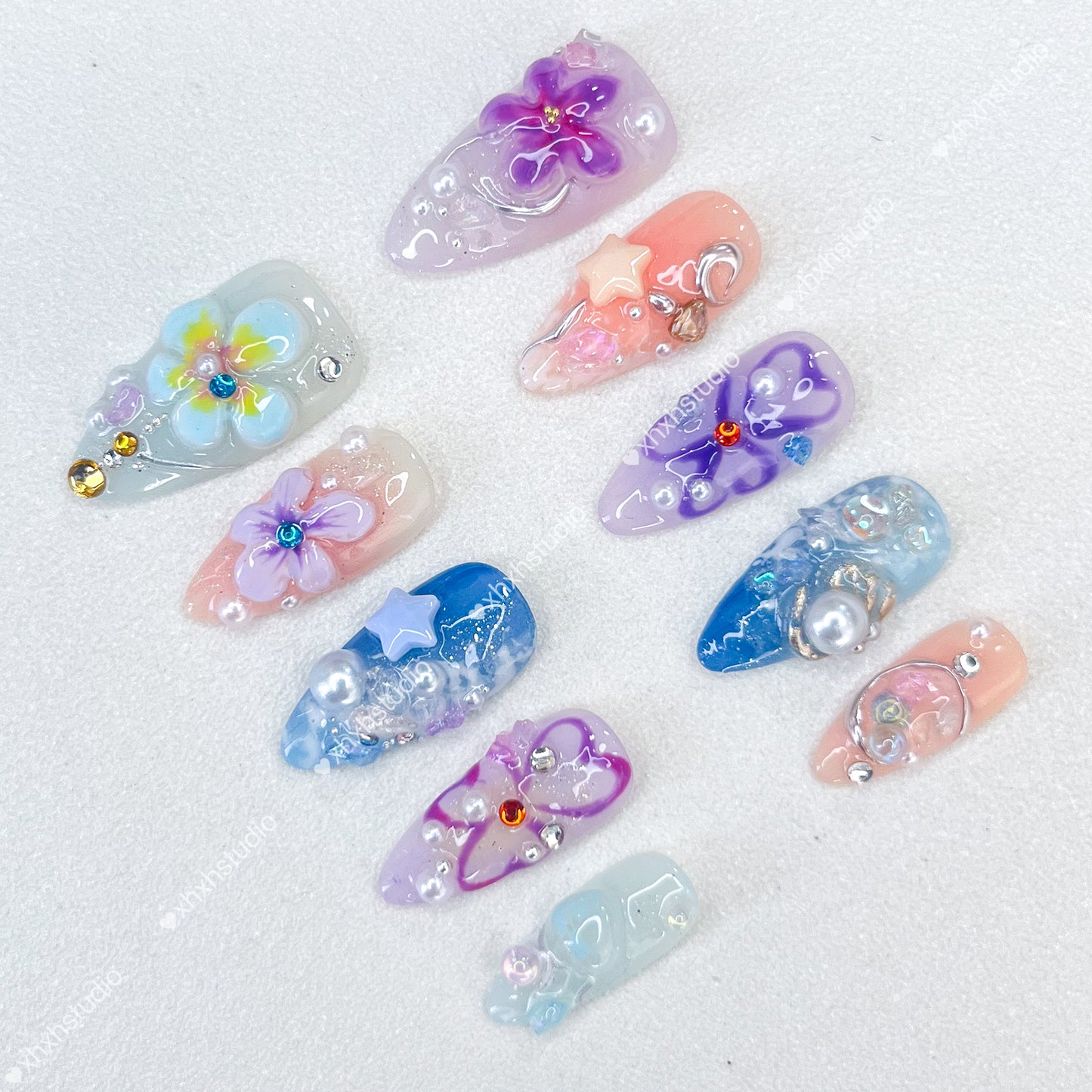 Fantasy Color Star - flower Nail Art