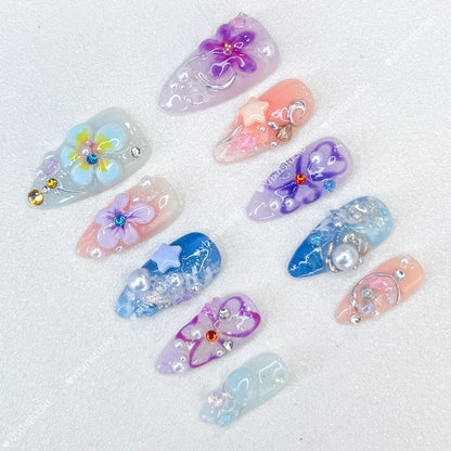 Fantasy Color Star - flower Nail Art