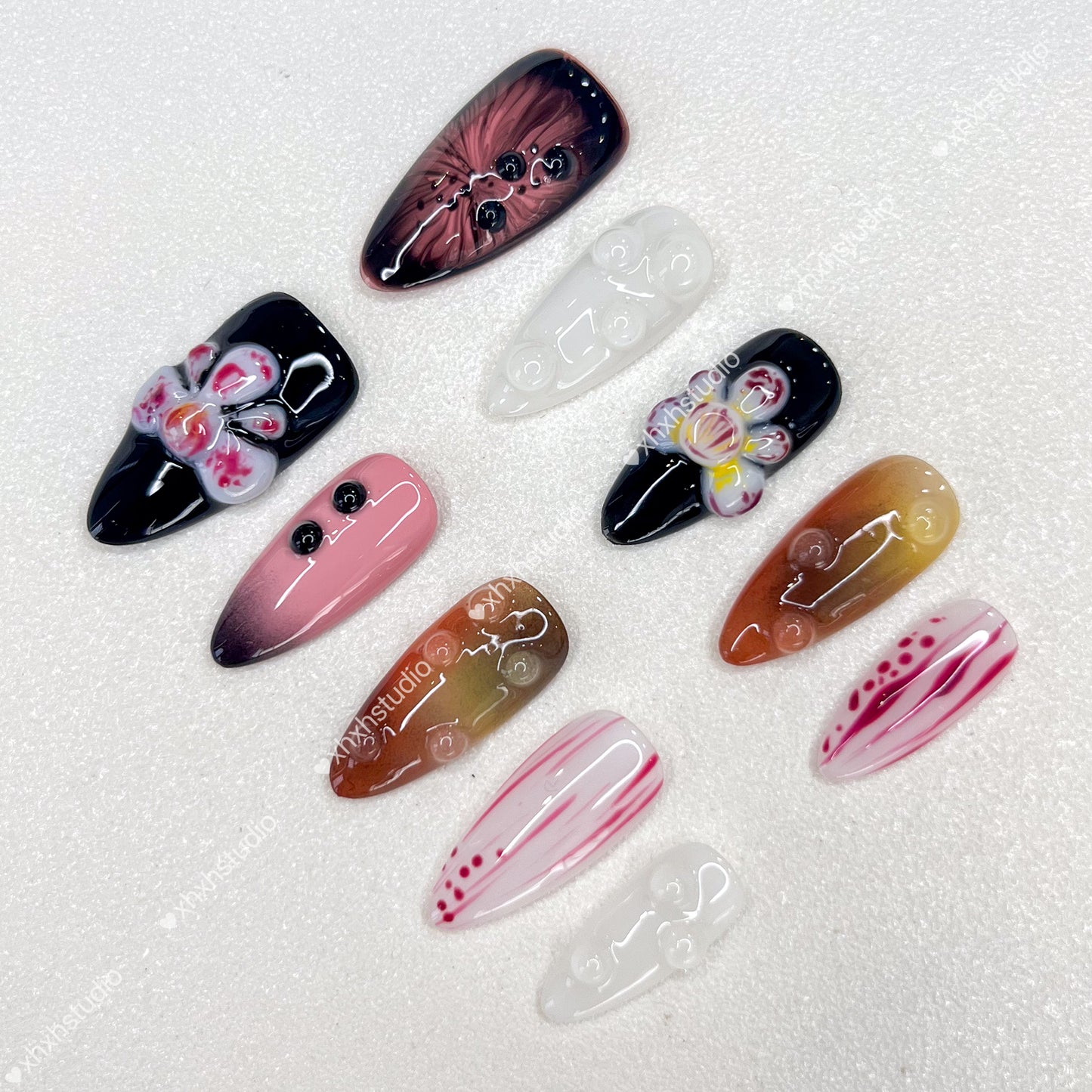 Fantasy Color Glazed Flower Nail Art