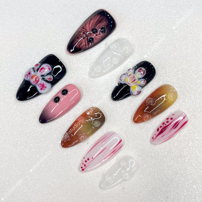 Fantasy Color Glazed Flower Nail Art
