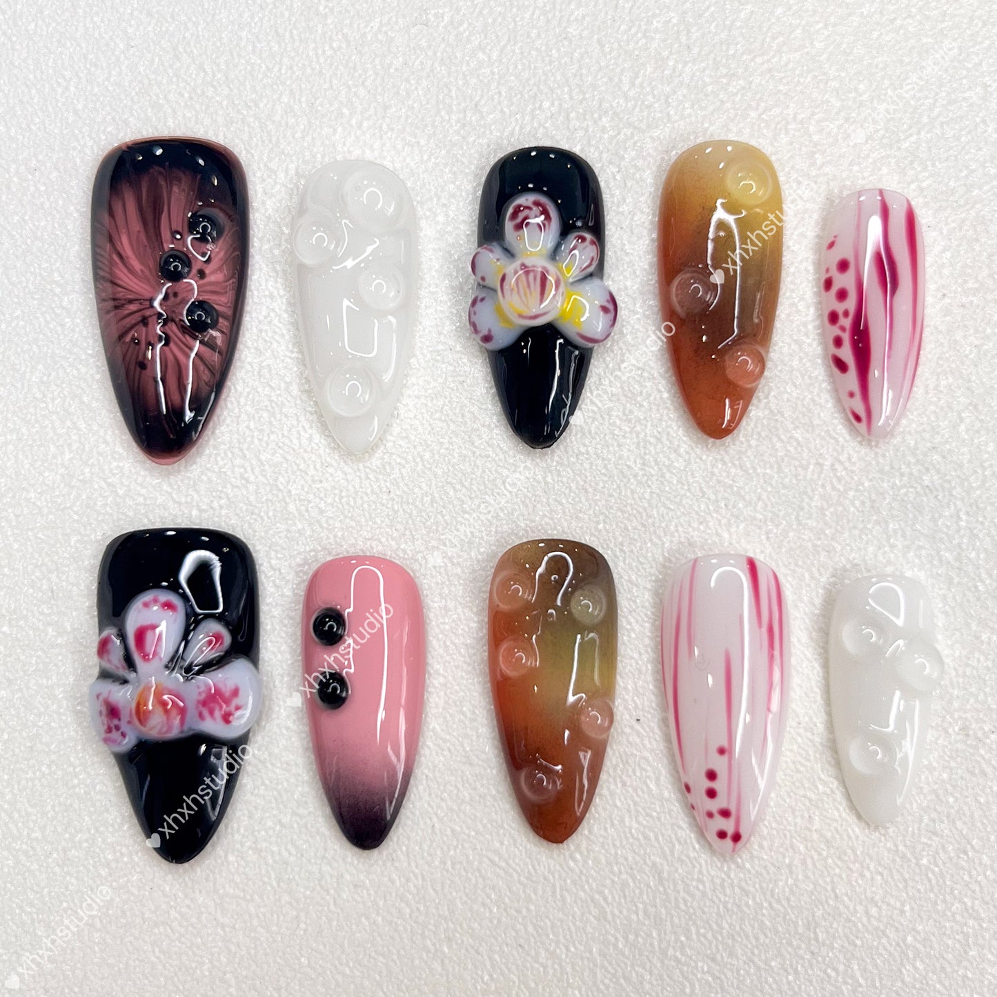 Fantasy Color Glazed Flower Nail Art