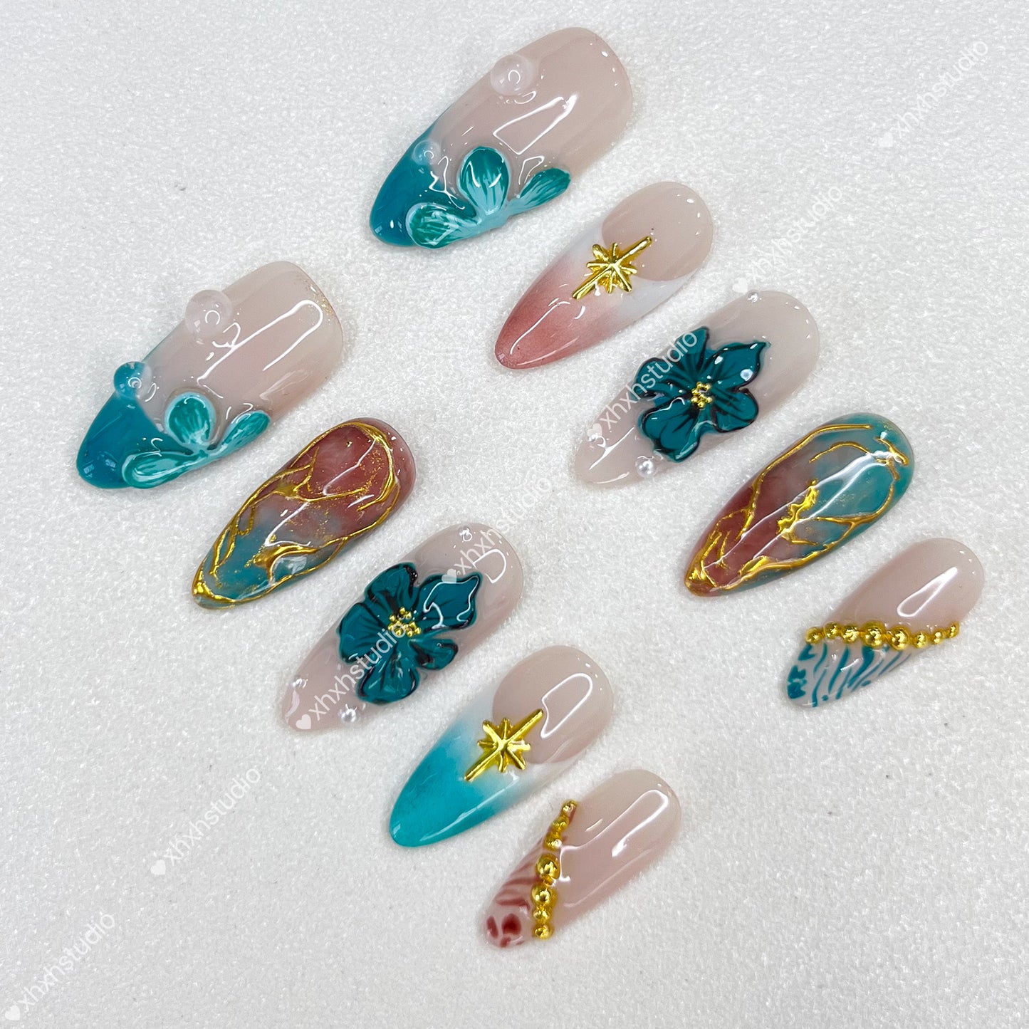 Star - flower Fantasy Color Nail Art