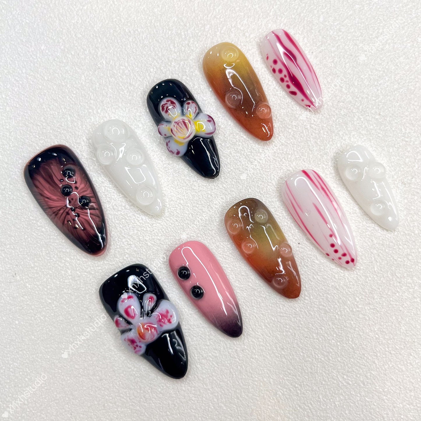 Fantasy Color Glazed Flower Nail Art