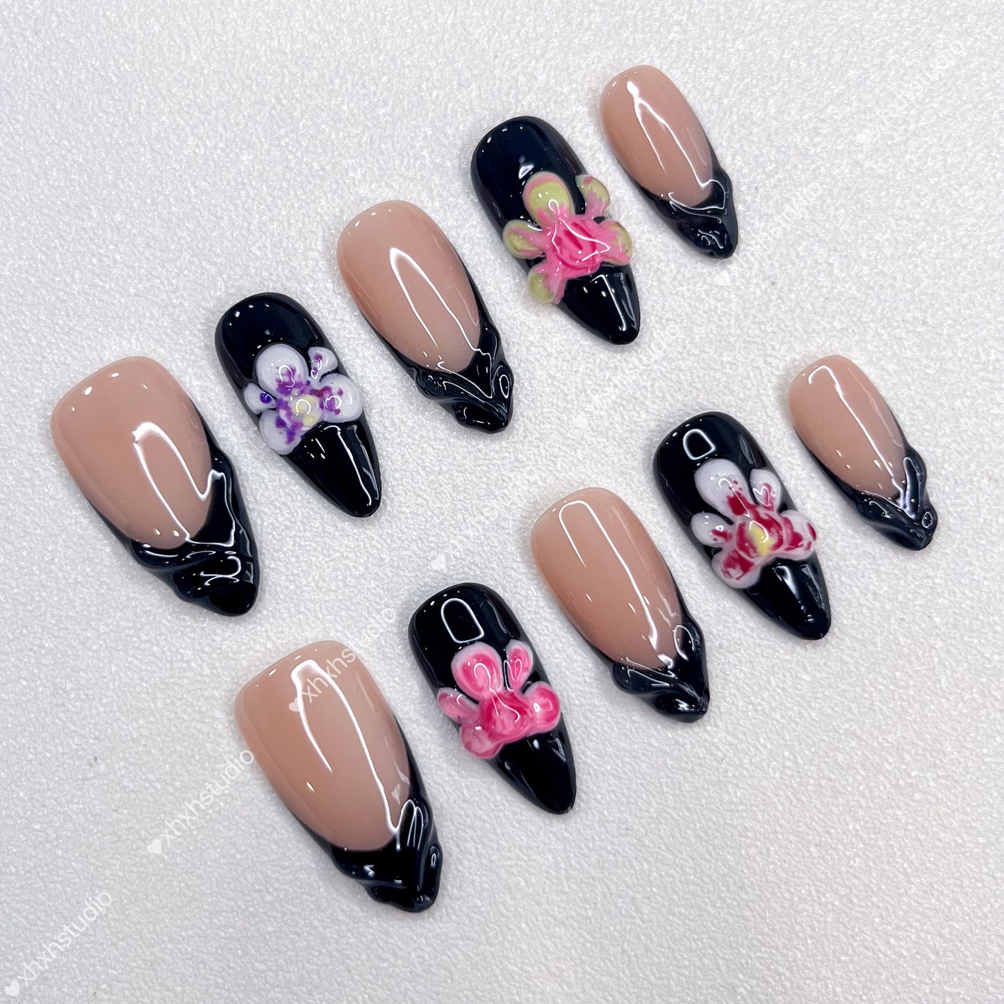 Nude - flower Reflective Color Nail Art