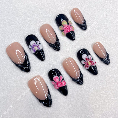 Nude - flower Reflective Color Nail Art